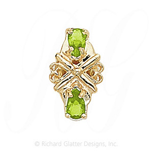 GS191 PD - 14 Karat Gold Peridot Slide 